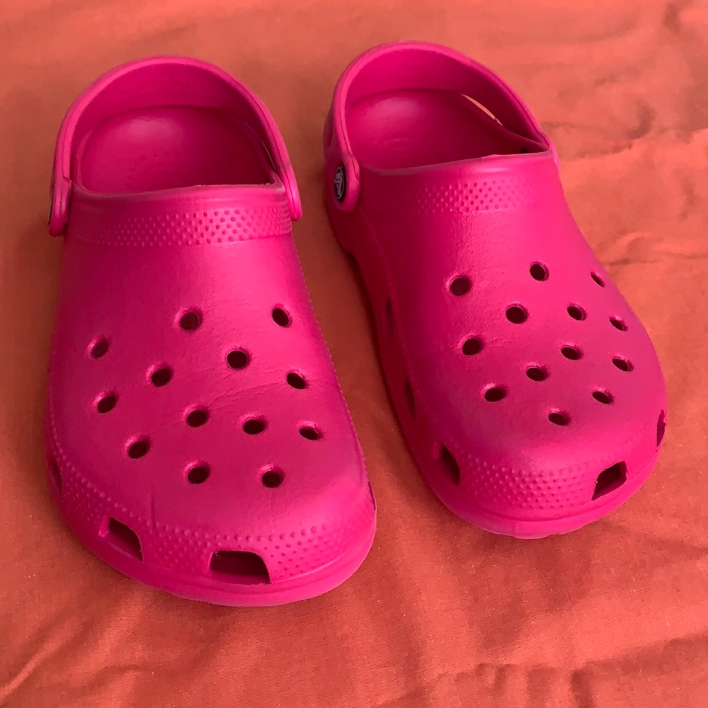 Hot pink crocs